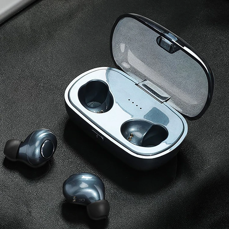 

2019 hot 5.0 wireless earbuds bass mobile phone ear phones wireless earpiece with mic, White black red