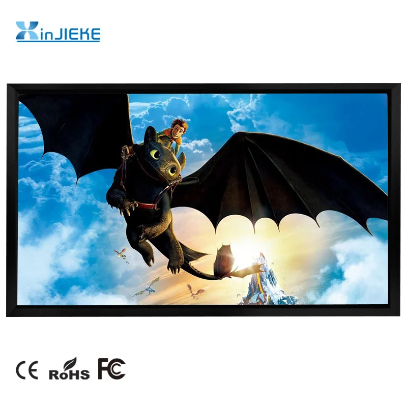 

120 inch 4K Acoustic Transparent Fixed Frame Projector Screen Home Theater 6cm Aluminum Frame, Pvc