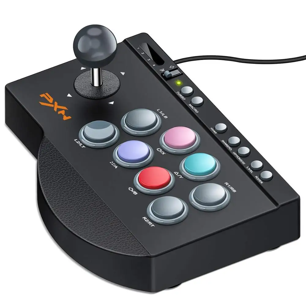 

PXN-0082 Hot Selling Mini Fighting Arcade Joystick for PC/PS3/PS4/Xbox one/Switch, Black