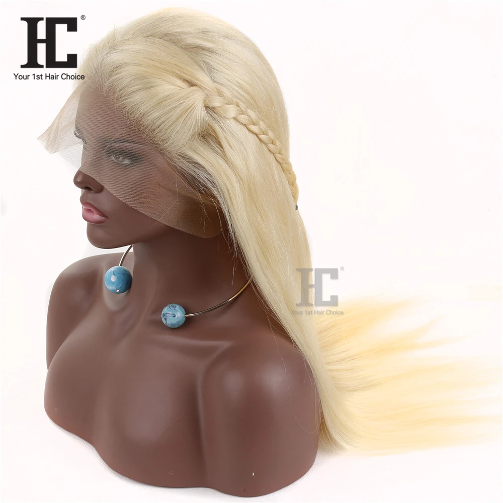 

100% Human Hair Full Lace Wig 613 Blonde Pre-Plucked Hairline Brazilian Hairs Transparent Lace 613 Blonde Shine Full Lace Wig