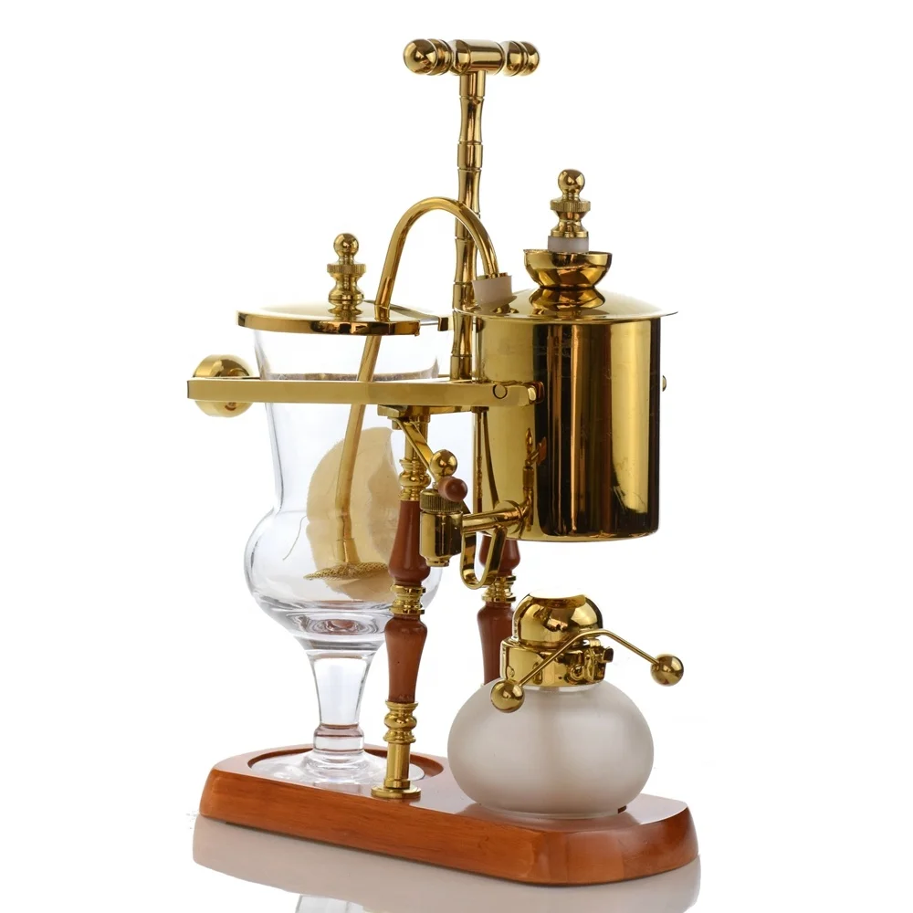
Ecocoffee Kitchen Accessories Belgian Belgium Gloden Color Luxury Royal Family Balance Syphon Siphon Coffee Maker 