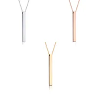 

Loftily Jewelry Fashion Woman Stainless Steel Engravable Blank Bar Pendant Necklace Jewelry
