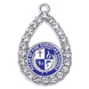 Custom sticker clear enamel rhinestone charms jewelry pillar of fire christian schools zinc alloy jewelry finding
