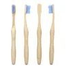 Eco-friendly Wavy Shaped Biodegradable Castor Oil Bristles Natural Bamboo Toothbrush