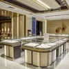 Boutique Retail Watch lighting Shop Counter Display Fixture With glass Shelf