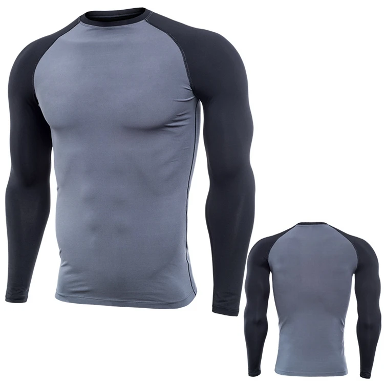 

Mens Custom Workout Skinny Long Sleeve Gym Shirt, As picture or customized colors