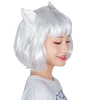 High quality synthetic white lace front women hair wig