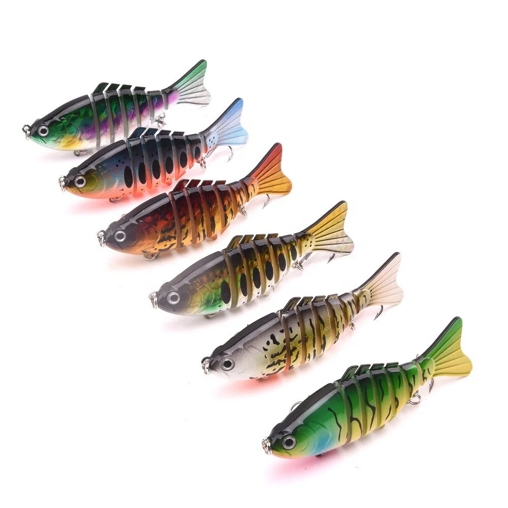 

Hengjia new arrival 10cm/15.6g 6# fishing lure 7 segment jointed swimbait, 6 colours available/unpainted/customized