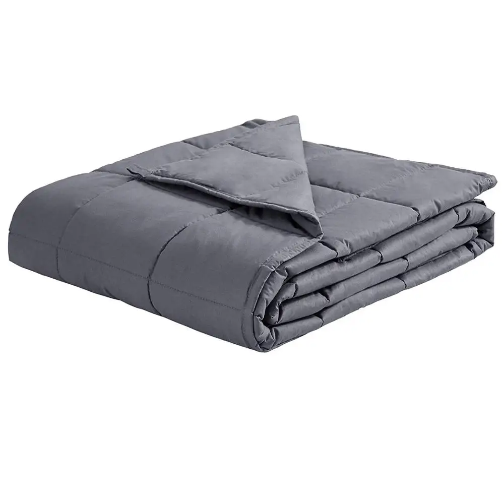 

48*72 inch 60*80 inch 15 lbs 20 lbs weighted blanket for sleep stress and anxiety, Cotton/minky/grey/navy/blue