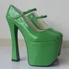 Wholesale Mens Extreme High Heel Platform Shoes Chunky Block Heel Green Shoes For Women