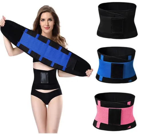 

Waist Trainer Belt Body Shaper Belly Wrap Trimmer Slimmer Compression Band for Weight Loss Workout Fitness, Black pink blue yellow etc