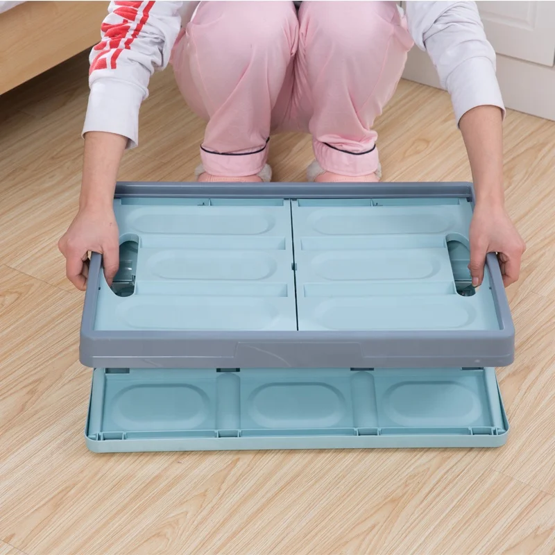 

Factory directly plastic underbed car folding storage box for home storage, Beige , green , beige , blue, custom