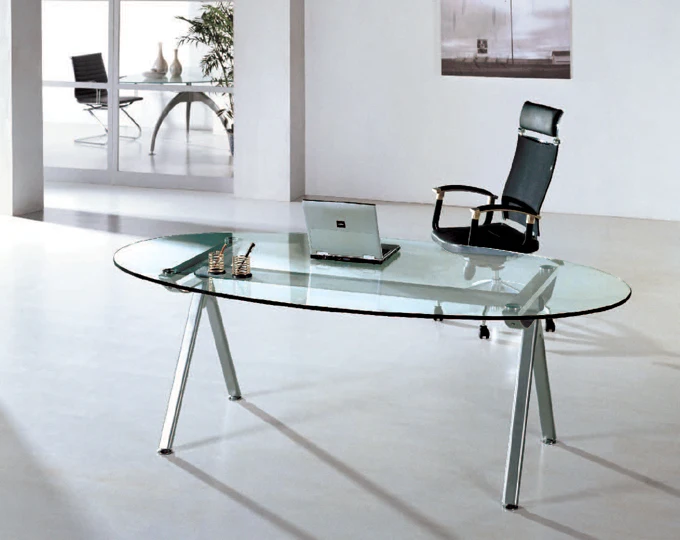 Fks-hd-ed024 Modern Glass Top Office Desk - Buy Glass Top Executive 