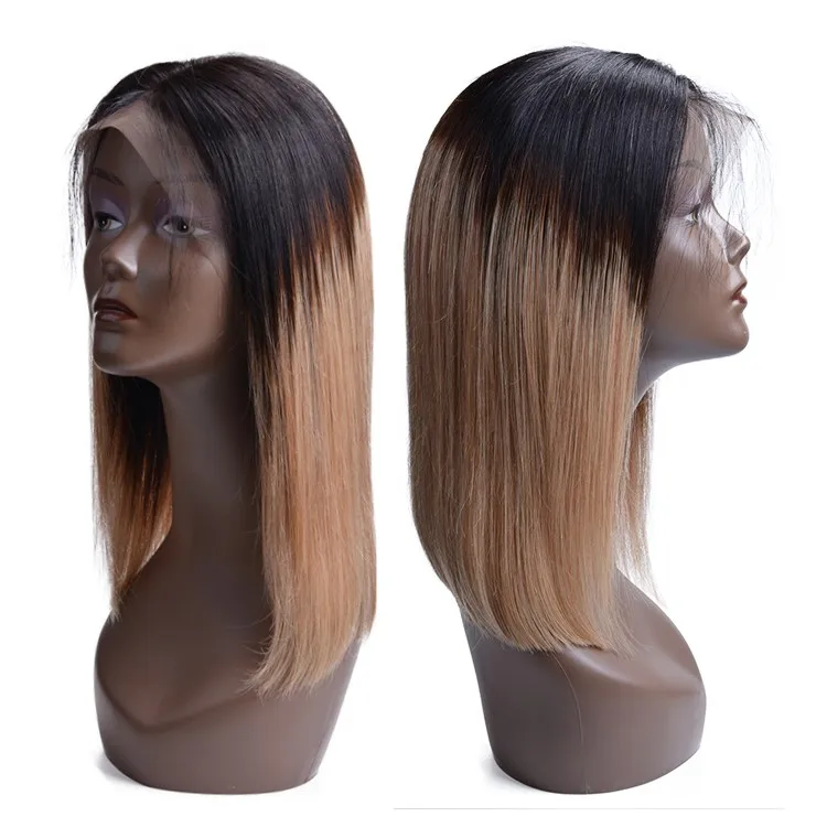 

Usexy Wholesale Human Hair wigs Ombre Peruvian Hair Bob Wigs Color 1B/27 Short Lace Front Wig For Black Women