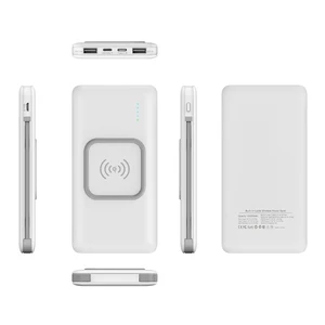 2019 Built Cable 10000mAh Super Slim Wireless Power Bank