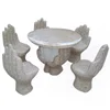 Outdoor Garden Courtyard Decoration Stone Dinning Table and Carving Elephant Statues Chairs Furniture Sets