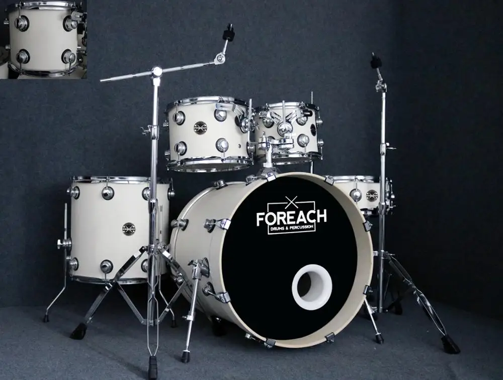 
Hot Sale FOREACH Wrapped Acoustic Drum Set Drum Kit 