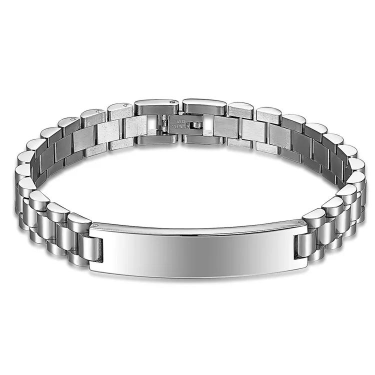 

Free sample wholesale custom latest fashionable men stainless steel id bracelet, Customized color