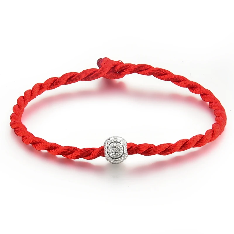 

Fashion Red Thread String Bracelet Handmade Lucky Beads Rope bracelets Gift Jewelry, As photo