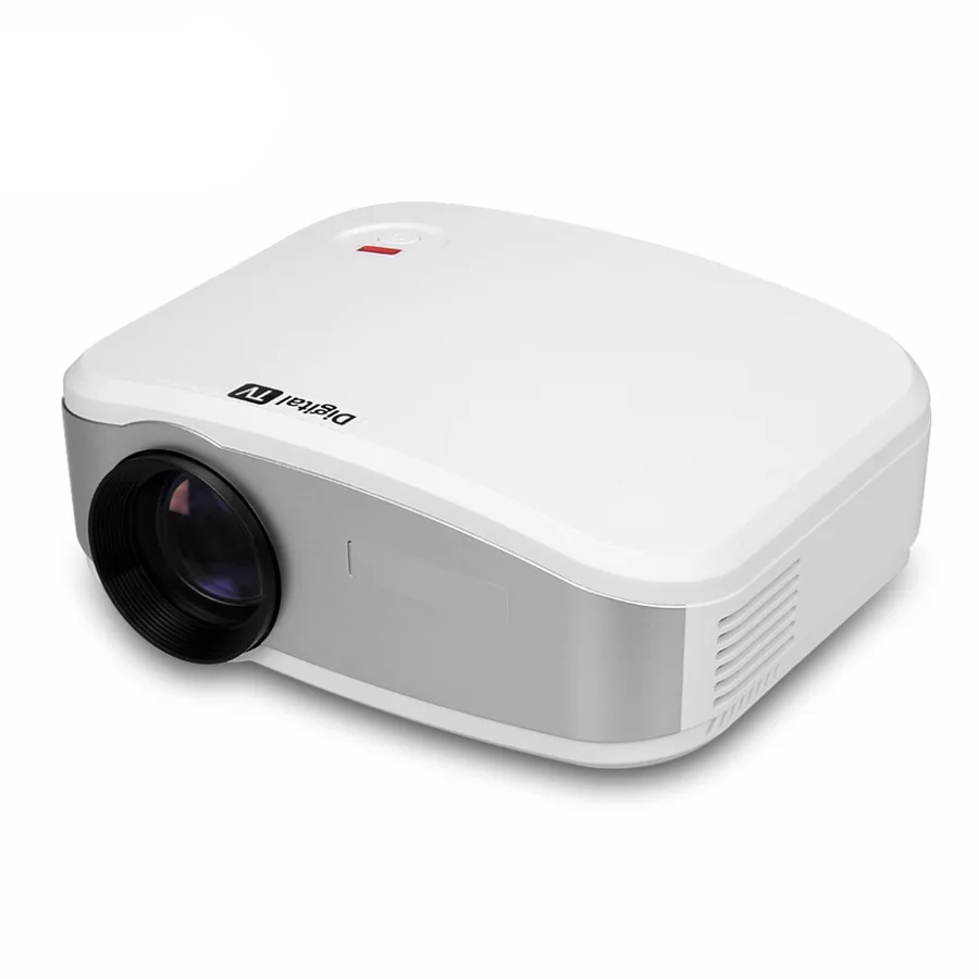 

CHEERLUX C6 mini projector 1200 lumens projector built in TV tuner with USB VGA ports, Black and white