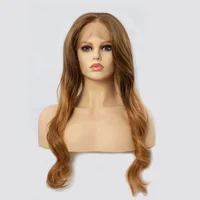 

Wholesale long wavy two tone synthetic hair heat resistant Japanese fiber lace front wig