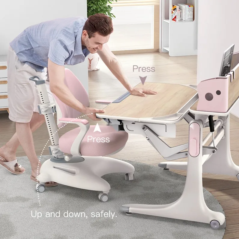 
L9 Modern reading table and chair furniture wood suitable for classroom student kids learning table 