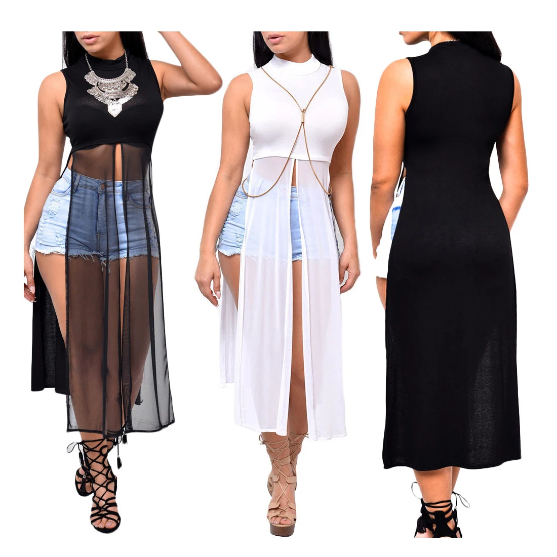 SAS045 custom private label fashion design chiffon patchwork summer sleeveless sexy women crop top