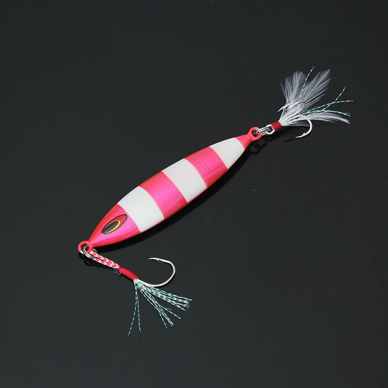 

Metal jig 80g lure hard lures fishing movable lure power metal lures jig artificial metal lures luminous slow lure fishing