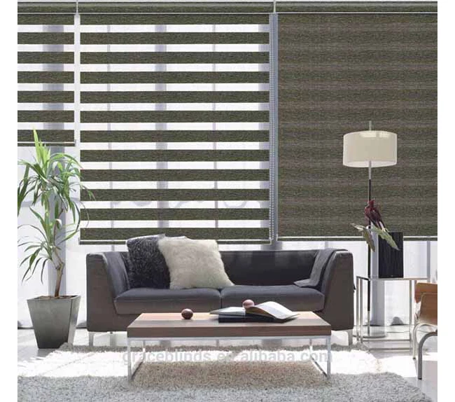 

wholesale manual custom made cheap price window day night reviews blackout cleaning double sheer combi cordless zebra blinds, Gray,white,brown,silver,customer's request