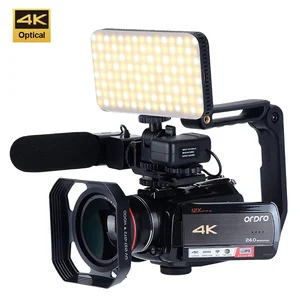 4k Camcorder 12X Optical Zoom Camera Built-in Wifi Ultra HD Professional Video Camera ORDRO AC5