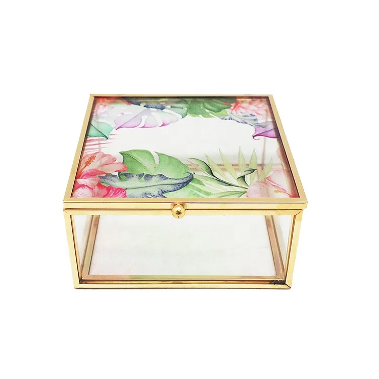 Hongxin factory wholesale butterfly square copper glass jewelry packaging box