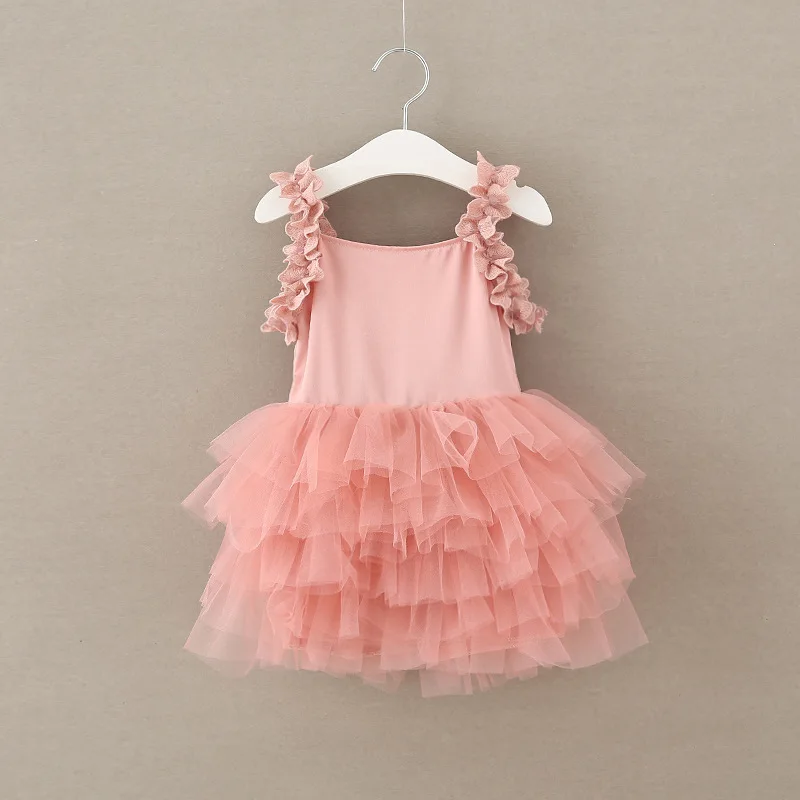 

Flower Sleeve Baby Girls Birthday Party Lace Dress Boutique Fluffy Princess Dress, Picture show