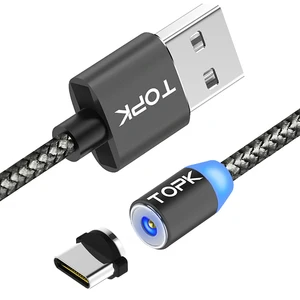 TOPK AM17 1M Magnetic LED USB C Charging Cable