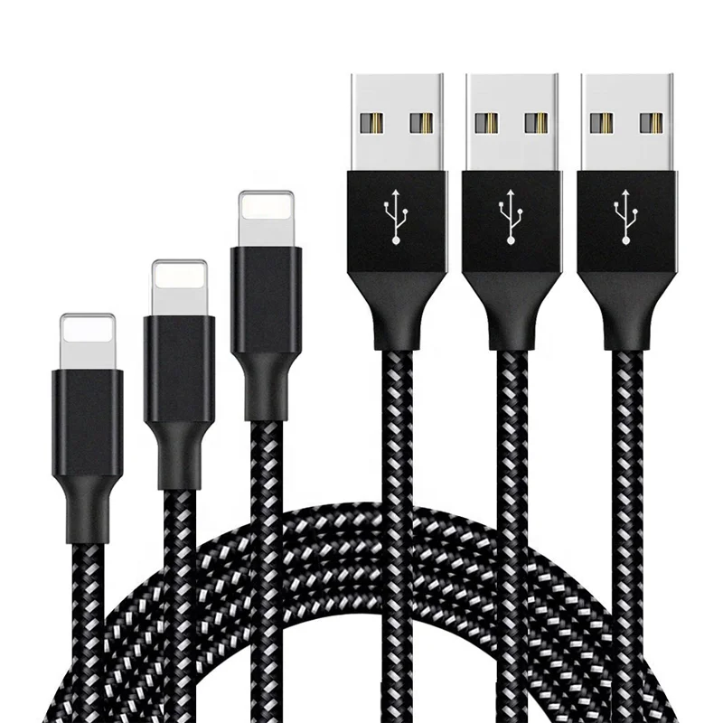 Newly Arrival Nylon Braided USB Phone Charger Cable Compatible with iphone 6 6s 7 7plus 8 8plus x xs xr and more