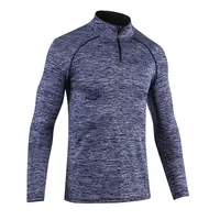 

Quick Dry Breathable Gym Training Sportswear Men's Shirt Hiking Exercise Clothes Zipper Long Sleeve Custom Fitness Warm Jack