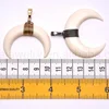 ANDE-P5001 Carved Ox Bone Pendant White Double Horn Crescent Moon Pendant Sterling Silver or Gold Wire Wrap