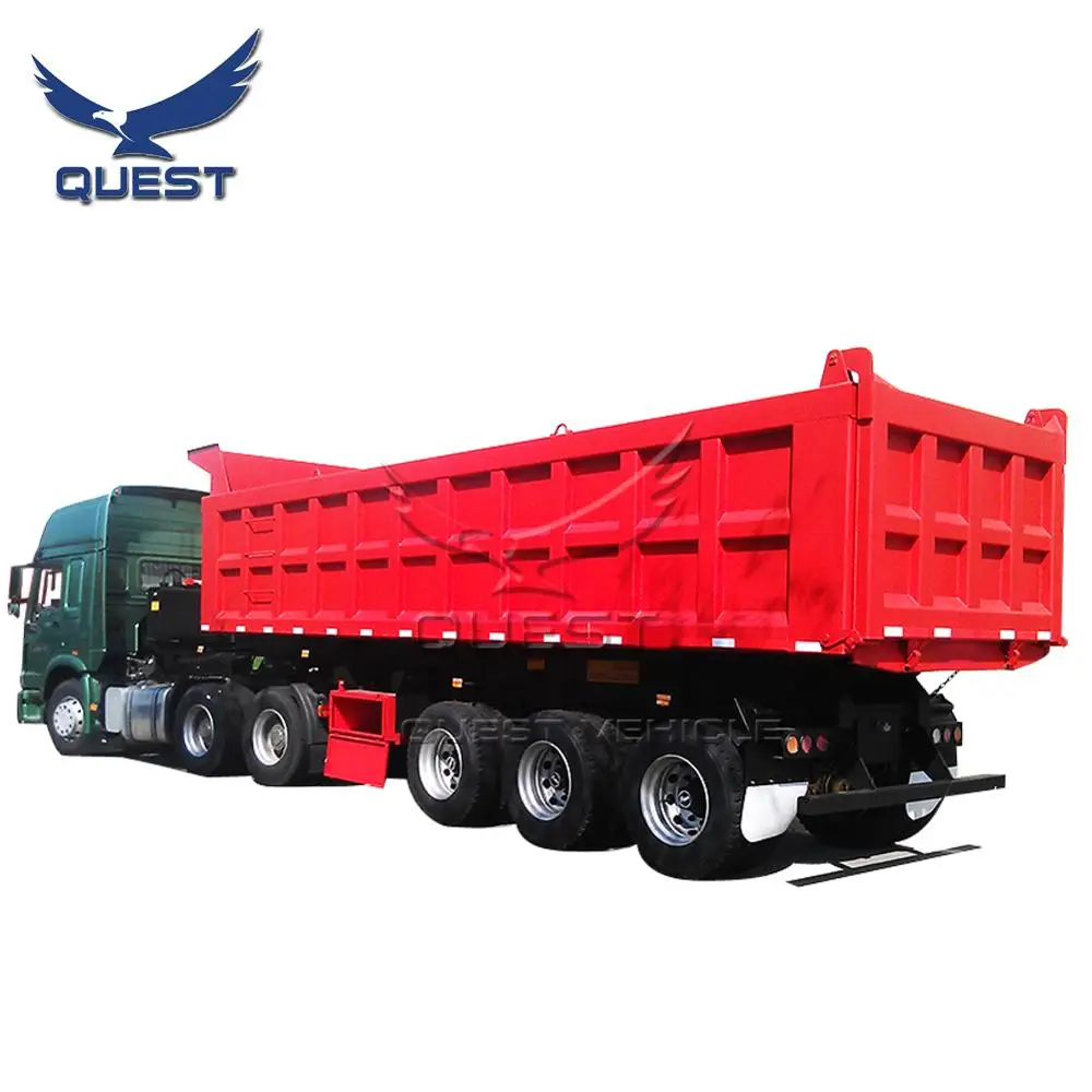 

QUEST 40cbm 3 axles used tipper semi trailer used dump trailer for sale by owner, Customers optional