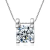 DZ06 Trendy high quality innovative export product square-shaped zircon pendant fashion jewelry 925 silver necklace
