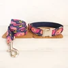wholesale top quality design pet collar THE DEEP GRAFFITI handmade poly satin and nylon dog collar and leash