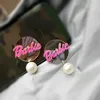 2019 fashion Minimalist pearl earrings acrylic custom hoop earrings for women