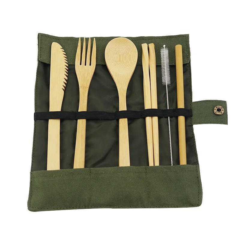 

100% Natural wooden biodegradable tableware Organic Bamboo Utensil Set For Travelling Hotel