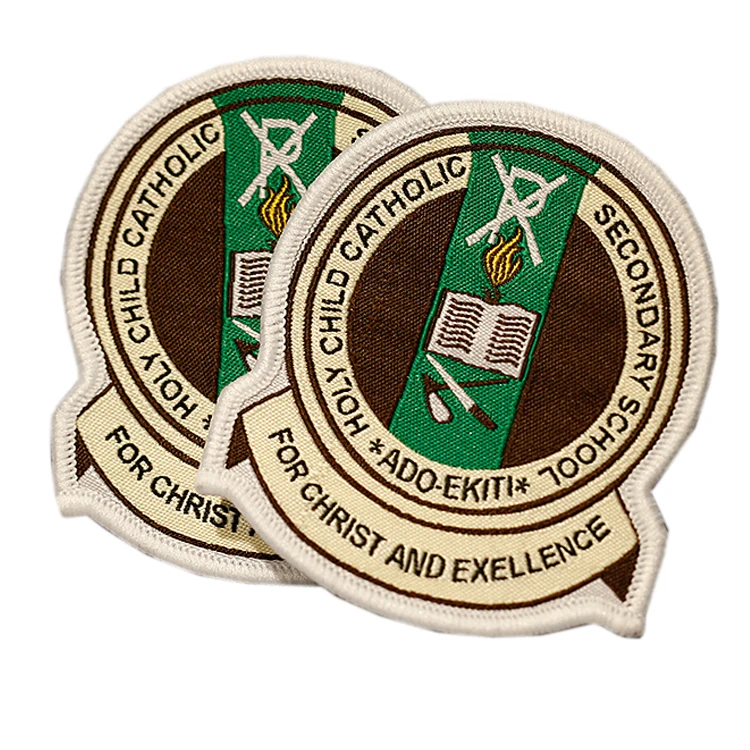 

Custom Design Private Brand Name Logo School Uniform Scout Military Patch Woven Badge, Custom color