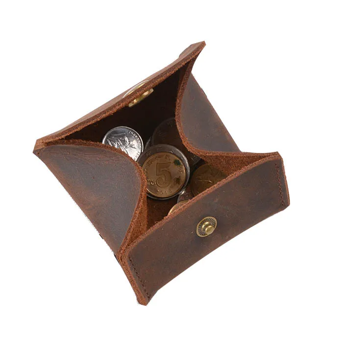 

2019 New Arrival Full Grain Crazy Horse Leather Mini Custom Coin Purse, Brown,black,dark brown,red,blue,green