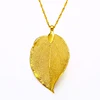 new arrival gold plated 24K women's tree leaf pendant from real leaf