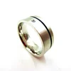China Jewelry Factory Top quality Customized cheap stainless steel simple silver Titanium single stone ring designs for men