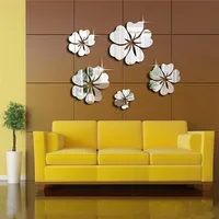 

Europe stickers on the wall 3D Mirror Floral Art Removable Wall Sticker Acrylic Mural Decal home decor room decoration