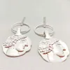 Zooying gold metal coin stud dangle emboss earring