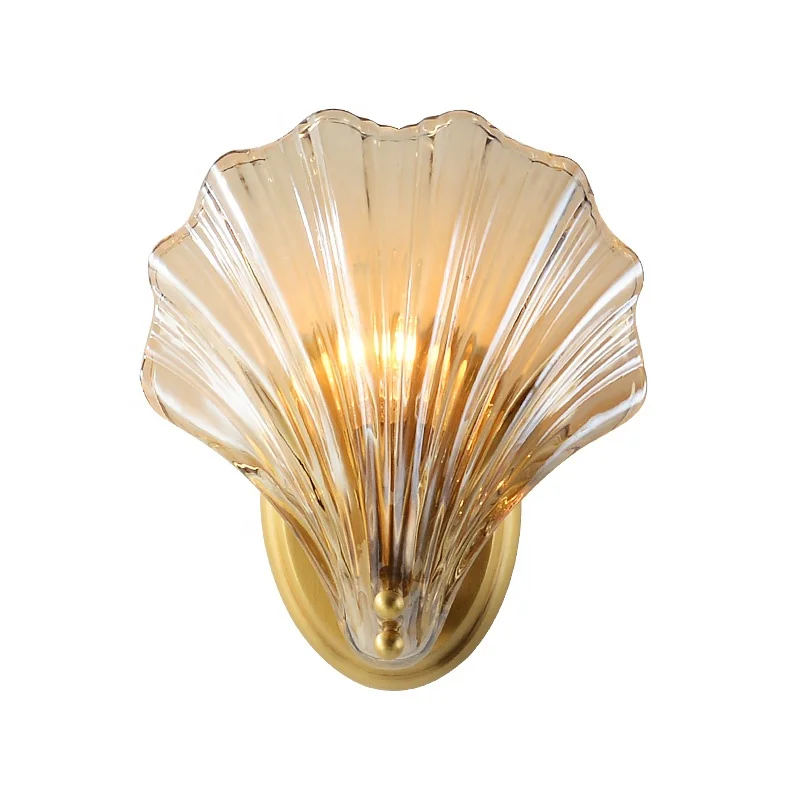 modern designer LED copper wall light shell  fancy wall light