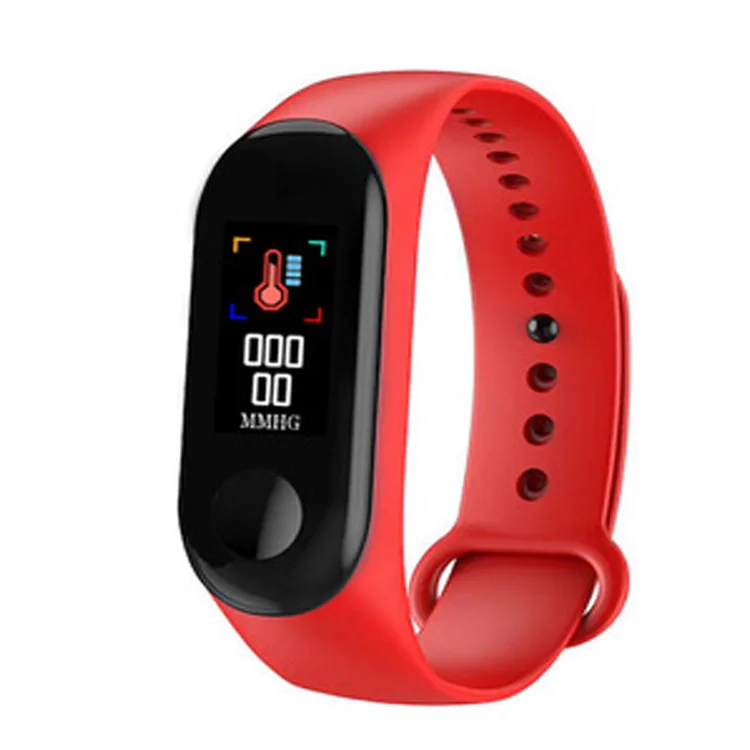 

Colorful srcreen health M3 smart band with heart rate blood pressure test sport fitness tracker M3plus, Red;black;blue