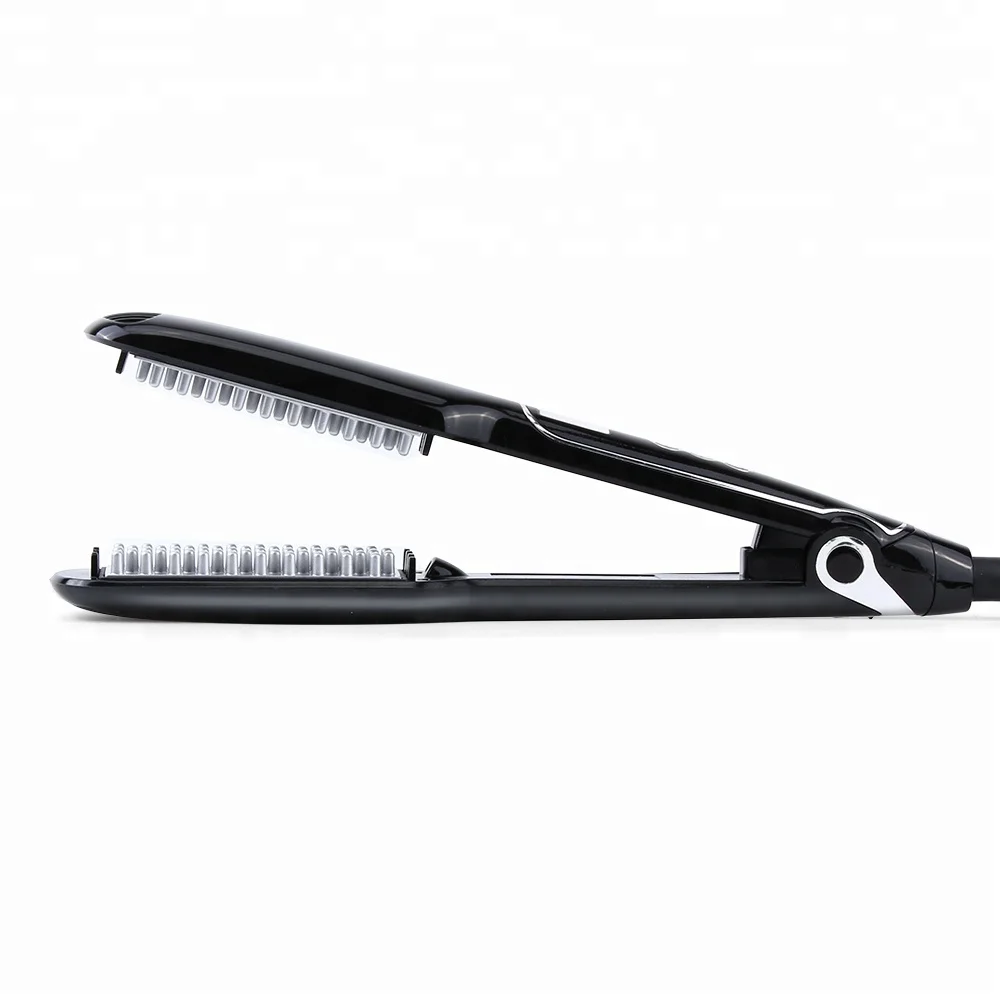 

Private label fast hair styler Lcd Display PTC flat iron hair straightener and curler Multi Functional Iron, Black